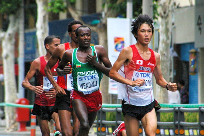 2011年世界陸上初出場で10位となった中本